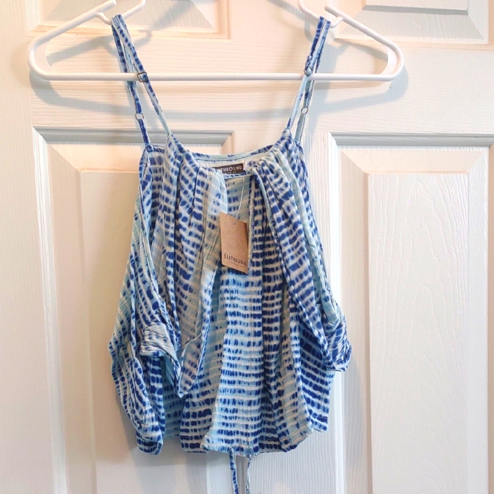 Earthbound trading Company festival top, crop top, spaghetti strap adjustable